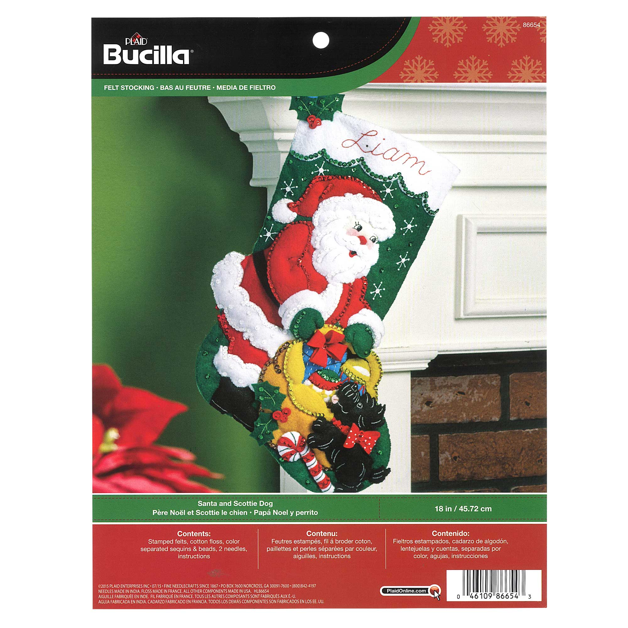 Bucilla Stocking Santa & Scottie Dog