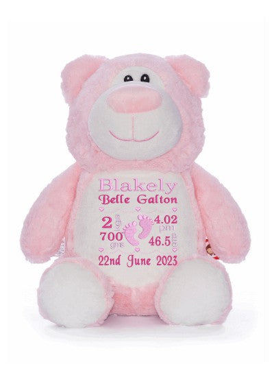 Personalised Bear Pink Cubbie