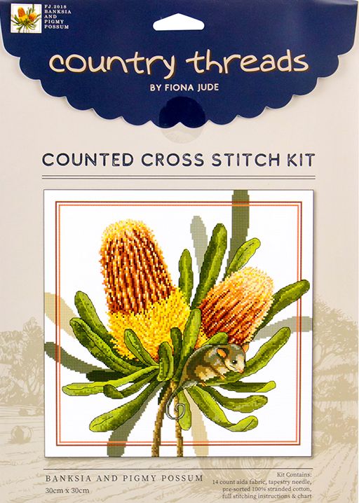 Country Threads Banksia and Pigmy Possum Cross Stitch Kit