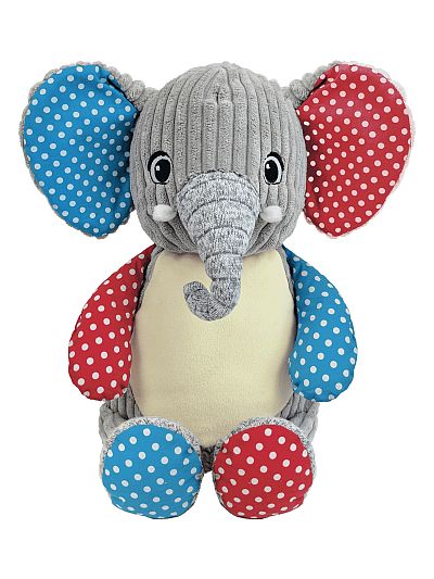 Personalised Harlequin the Elephant Cubbie