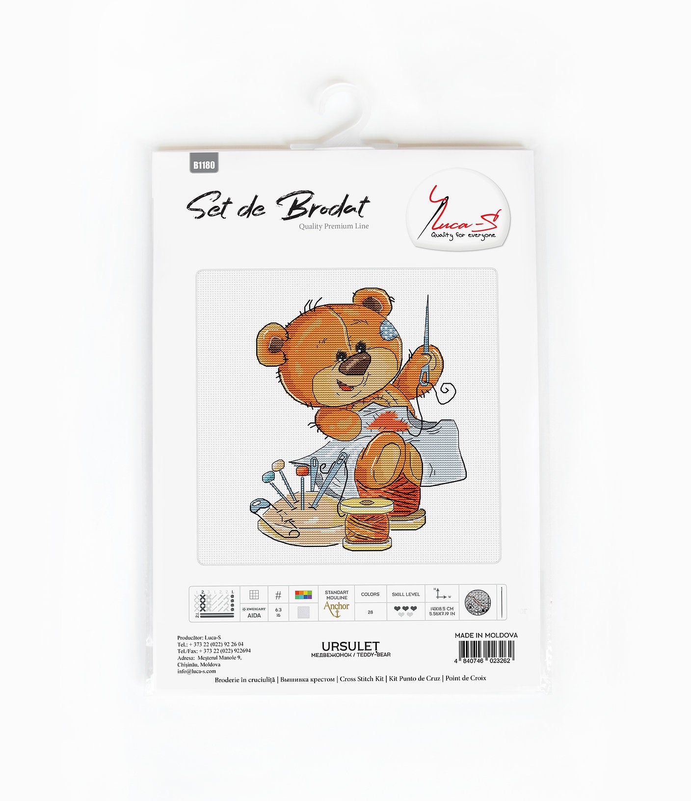 Luca-s Teddy Bear Sewing Cross Stitch Kit