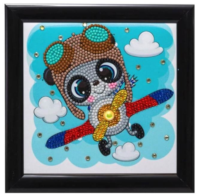 Craft Buddy Frameable Crystal Art Flying Panda