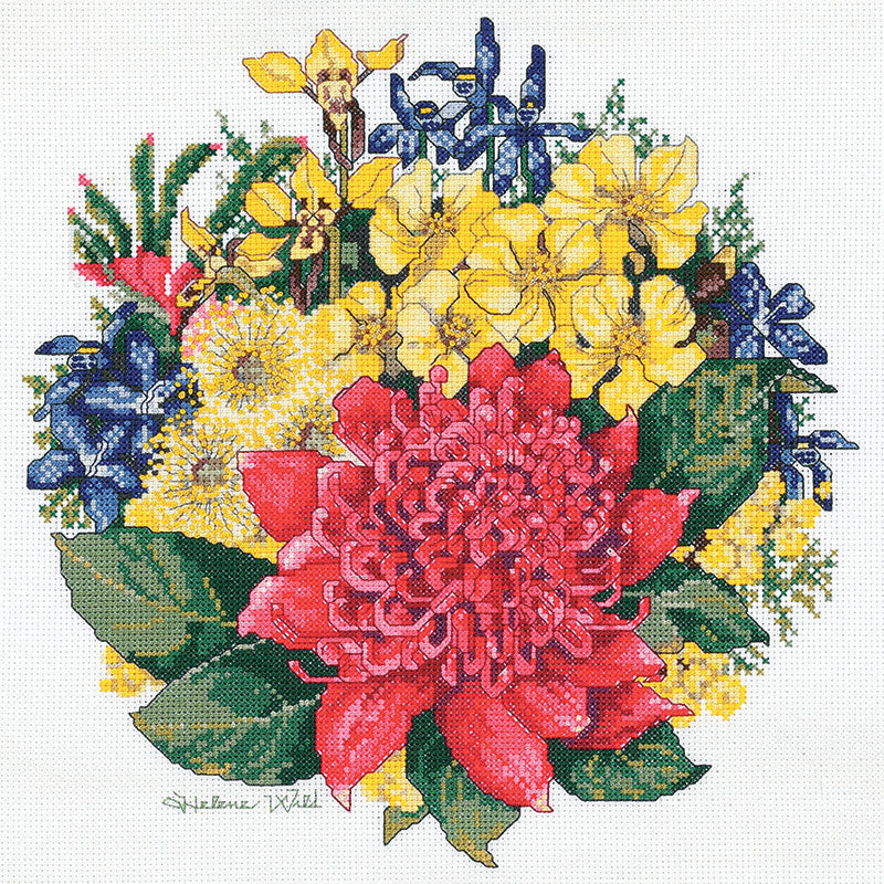 Helene Wild Cross Stitch Kit Australian Waratah Bouquet