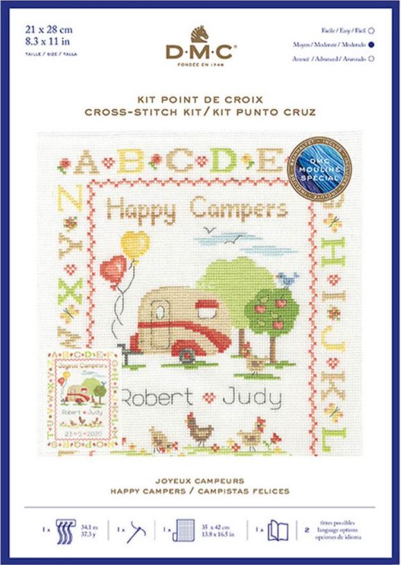 DMC Cross Stitch Kit - Happy Camper