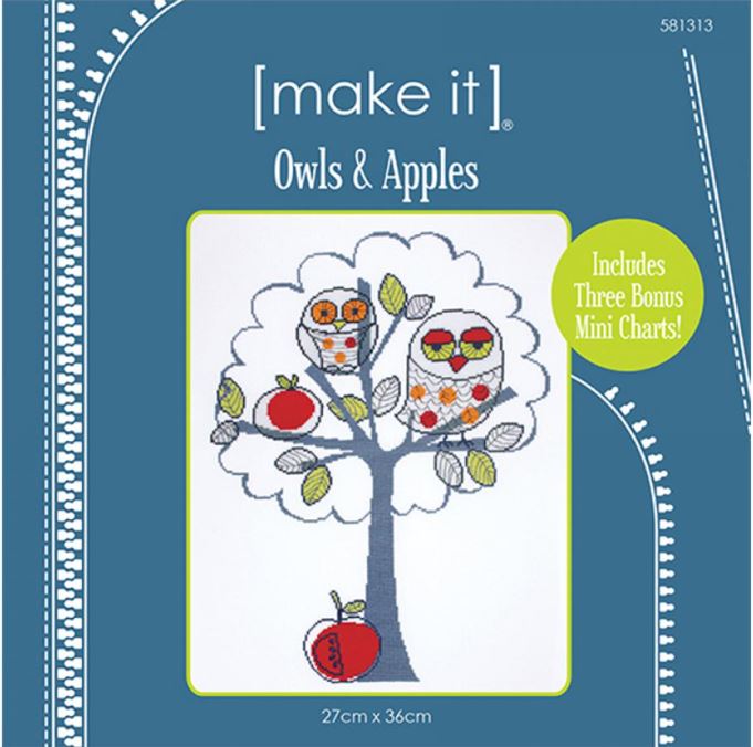 [Make It] Owls and Apples Cross Stitch - DMC Kit