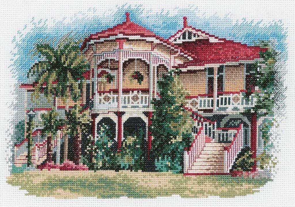 Queensland Mansion on Stilts Cross Stitch -   DMC Kit